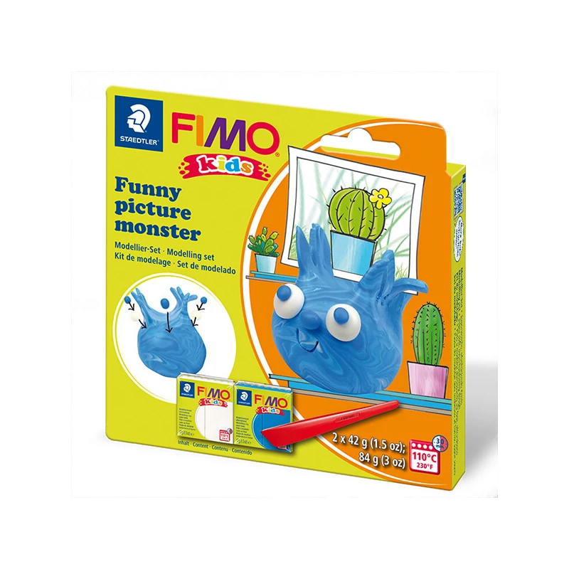 FIMO Kids süthető gyurma készlet, 2x42 g - Funny picture monster, vicces kép szörnyeteg