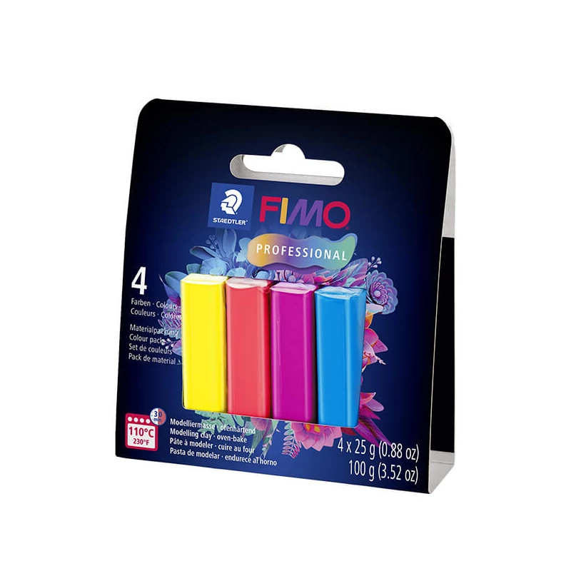 FIMO Professional Colour Pack süthető gyurma készlet, 4x25 g - True Colours
