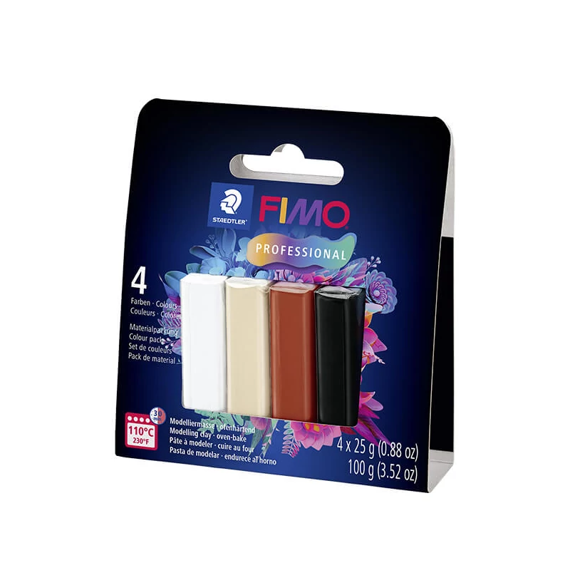 FIMO Professional Colour Pack süthető gyurma készlet, 4x25 g - Natural Colours