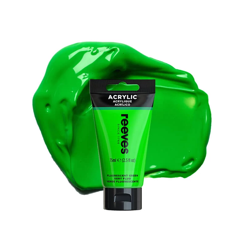 Reeves akrilfesték, 75 ml - fluorescent green
