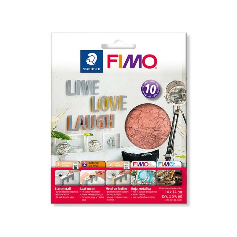 FIMO füstfólia, 14x14 cm - réz színű, 10 lap