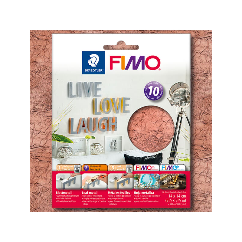 FIMO metállap aranyfüst, 14x14 cm - réz, 10 lap