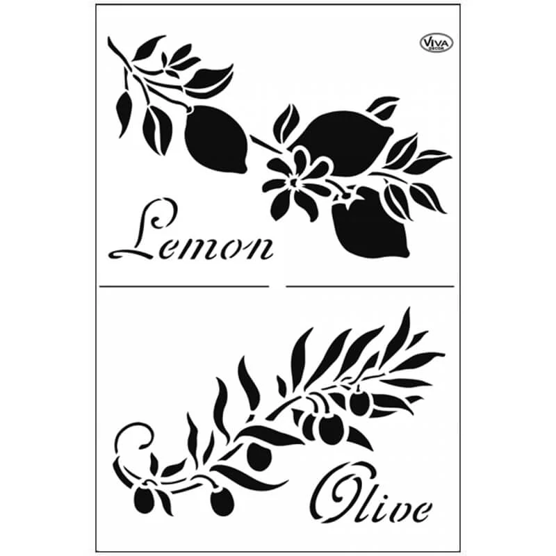 Stencil, 21x29,7 cm - citrom és olíva