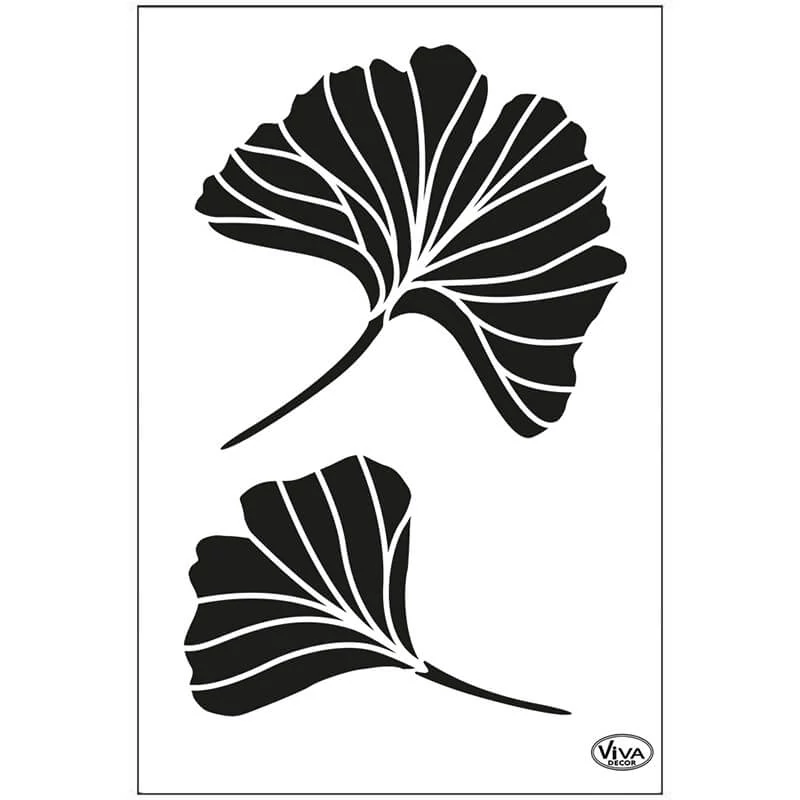 Stencil, 21x29,7 cm - Páfrányfenyő levelek, ginko