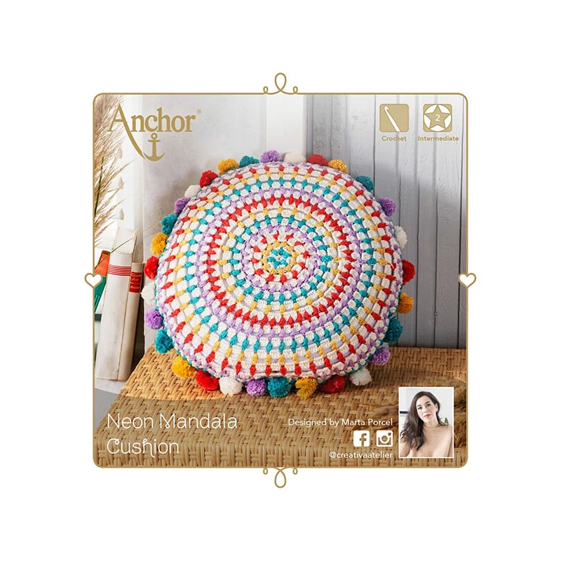 Anchor Mandala párna horgoló készlet - Neon