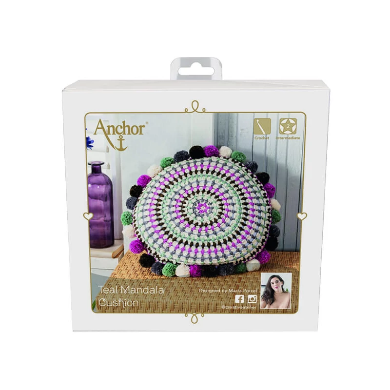 Anchor Mandala párna horgoló készlet - Pávakék