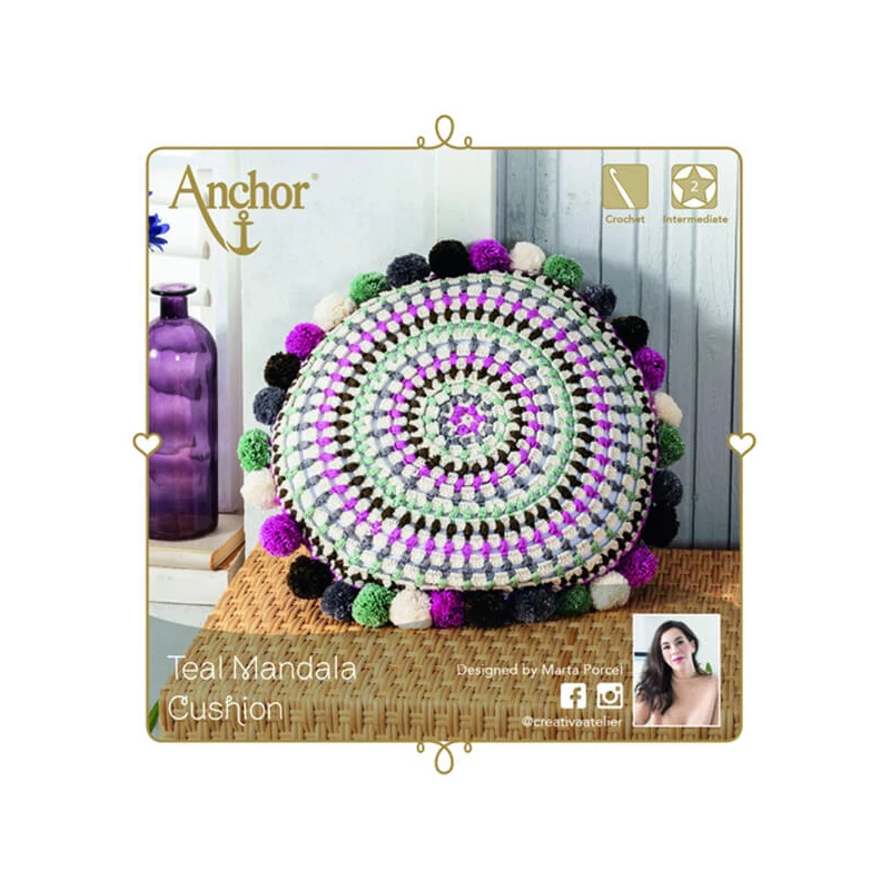 Anchor Mandala párna horgoló készlet - Pávakék