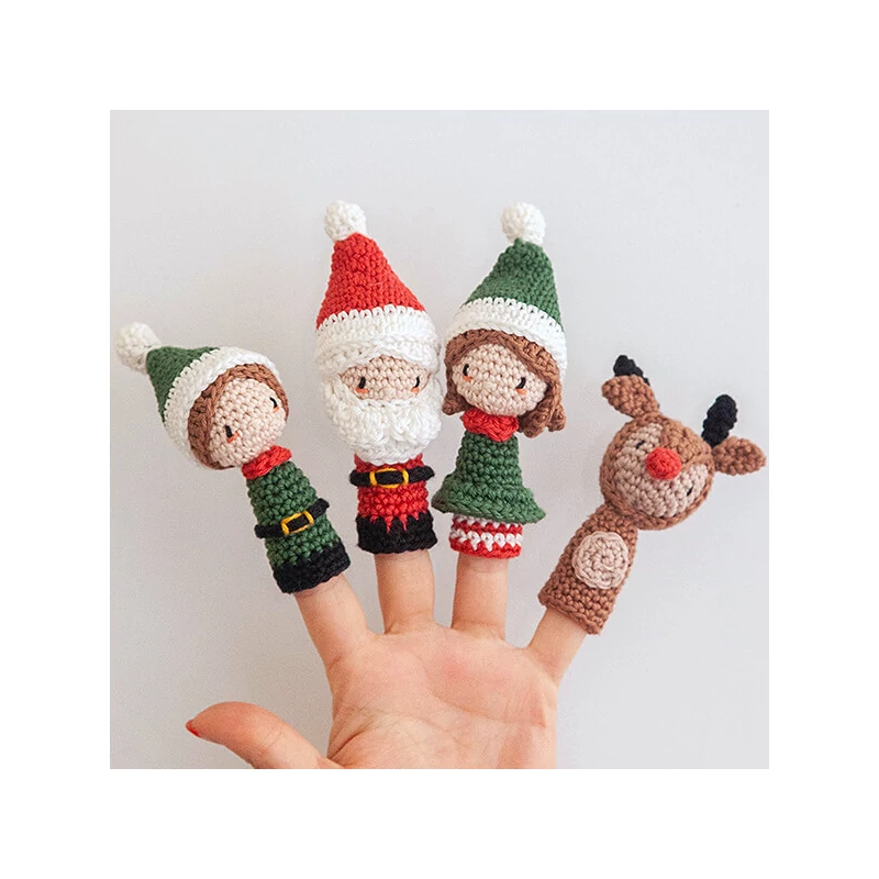 Horgolókészlet, Anchor Creativa Amigurumi figura - Karácsonyi ujjbábok