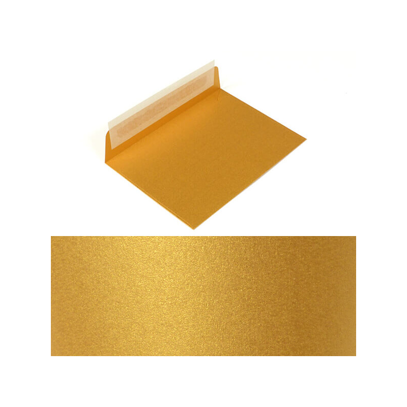  Curios metál boríték, C6, 11x16cm - arany