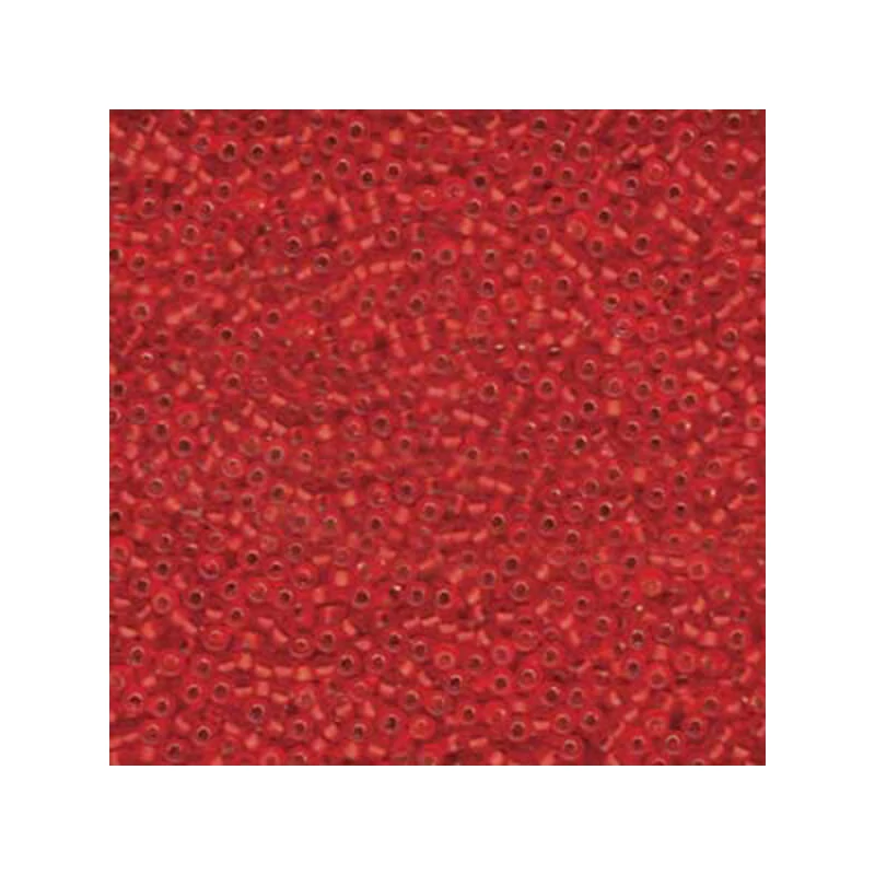 Miyuki japán üveggyöngy, kásagyöngy 11/0 - Matte Silver Lined Flame Red
