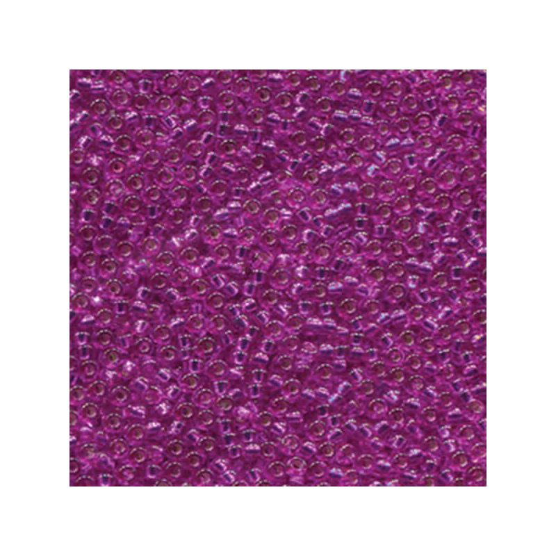 Miyuki japán üveggyöngy, kásagyöngy 11/0 - Dyed Silver Lined Fuchsia