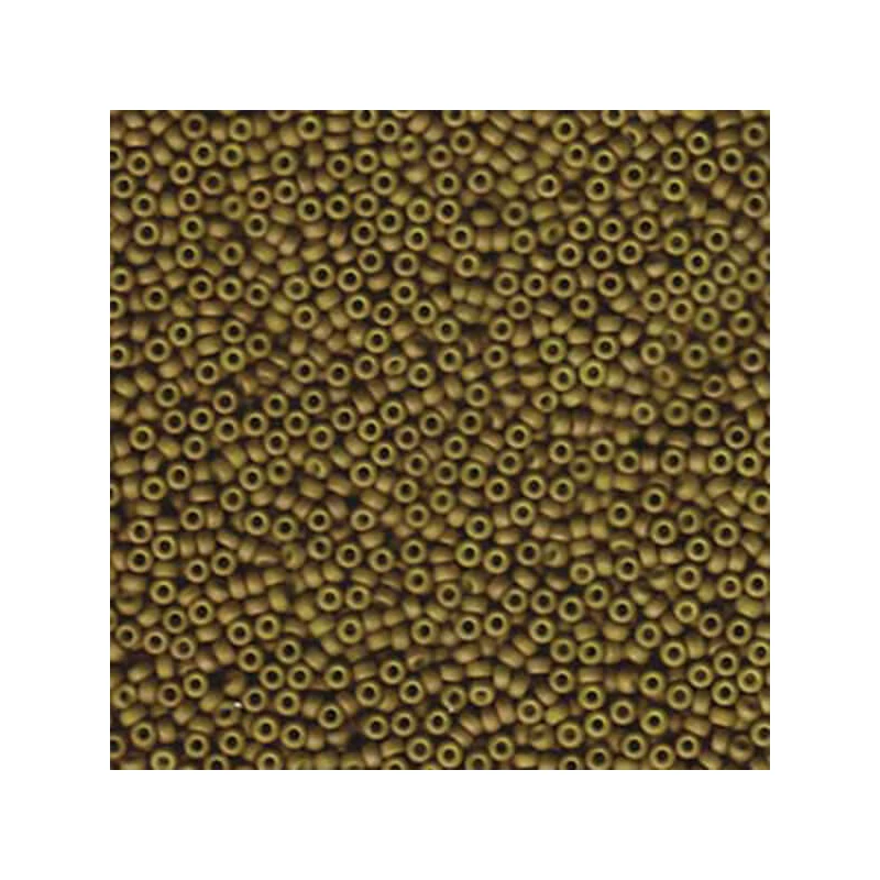 Miyuki japán üveggyöngy, kásagyöngy 11/0 - Matte Opaque Golden Olive Luster