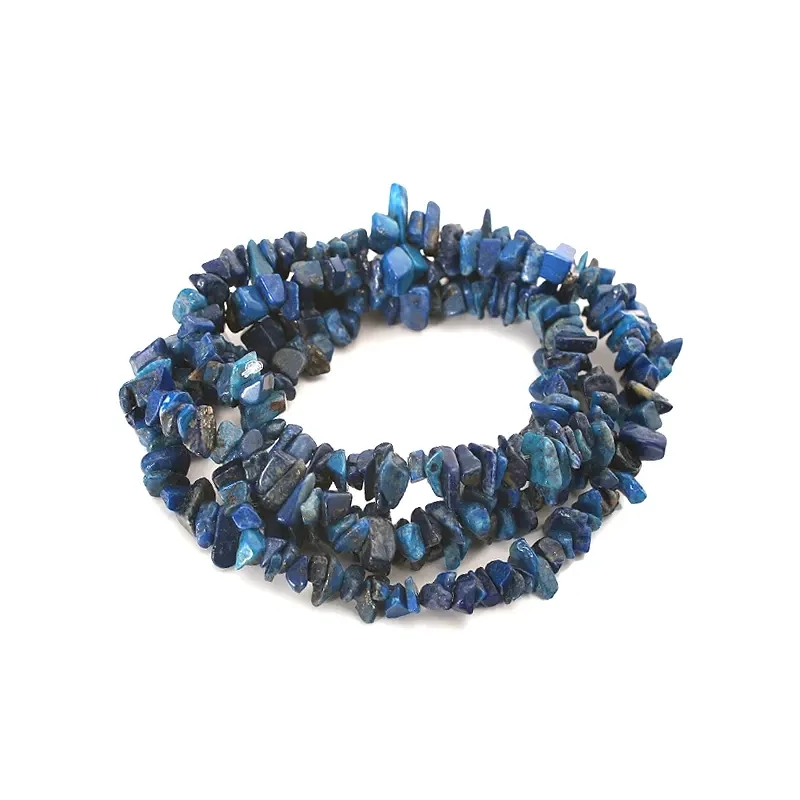 Ásványgyöngy chips - Lapis lazuli, 8-12 mm, 1 szál