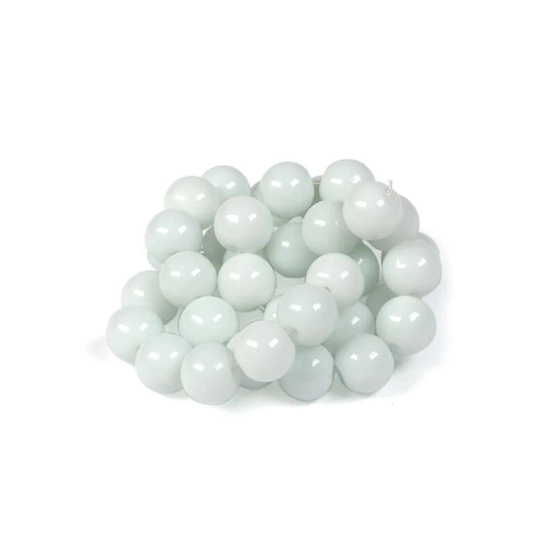 Ásványgyöngy - Obszidián, fehér hópehely, 10 mm, 1 szál