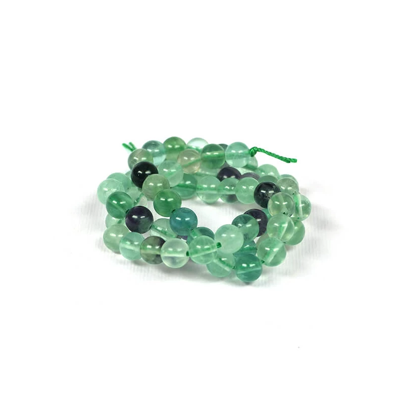 Ásványgyöngy - Szivárvány fluorit, 6 mm, 1 szál