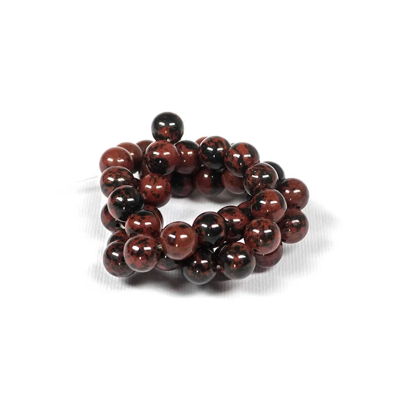 Ásványgyöngy - Mahagóni obszidián, 8 mm, 1 szál