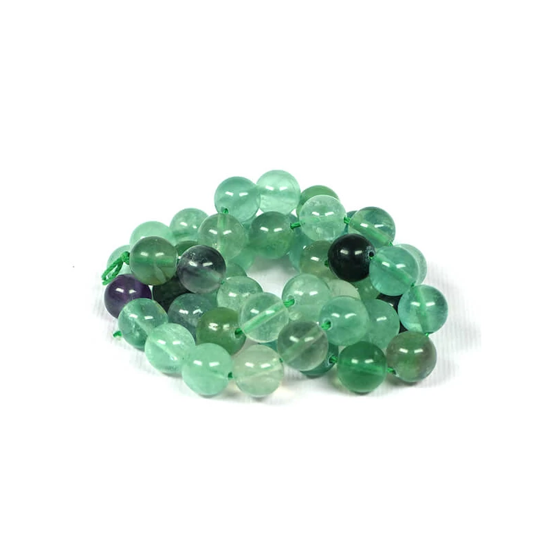 Ásványgyöngy - Szivárvány fluorit, 8 mm, 1 szál