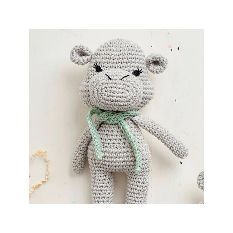 Horgolókészlet, Anchor Baby Pure Cotton Amigurumi figura - Bújós víziló és cumiőr