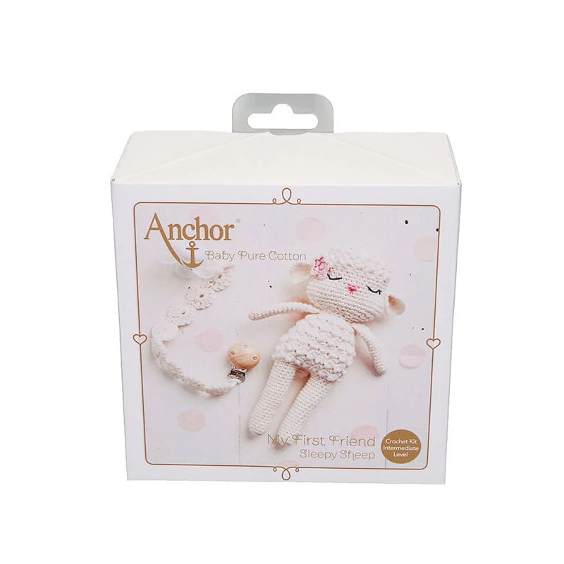 Horgolókészlet, Anchor Baby Pure Cotton Amigurumi figura - Álmos bárány és cumiőr