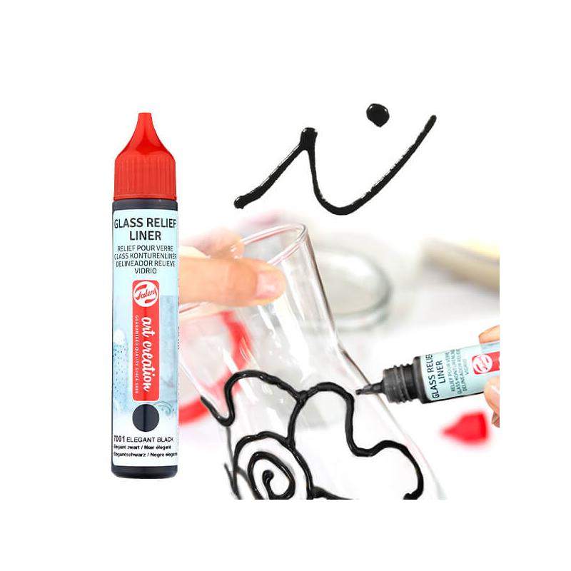 Art Creation Glass Relief Liner, üvegkontúr, 3D festéktoll, 28 ml - 7001 Black