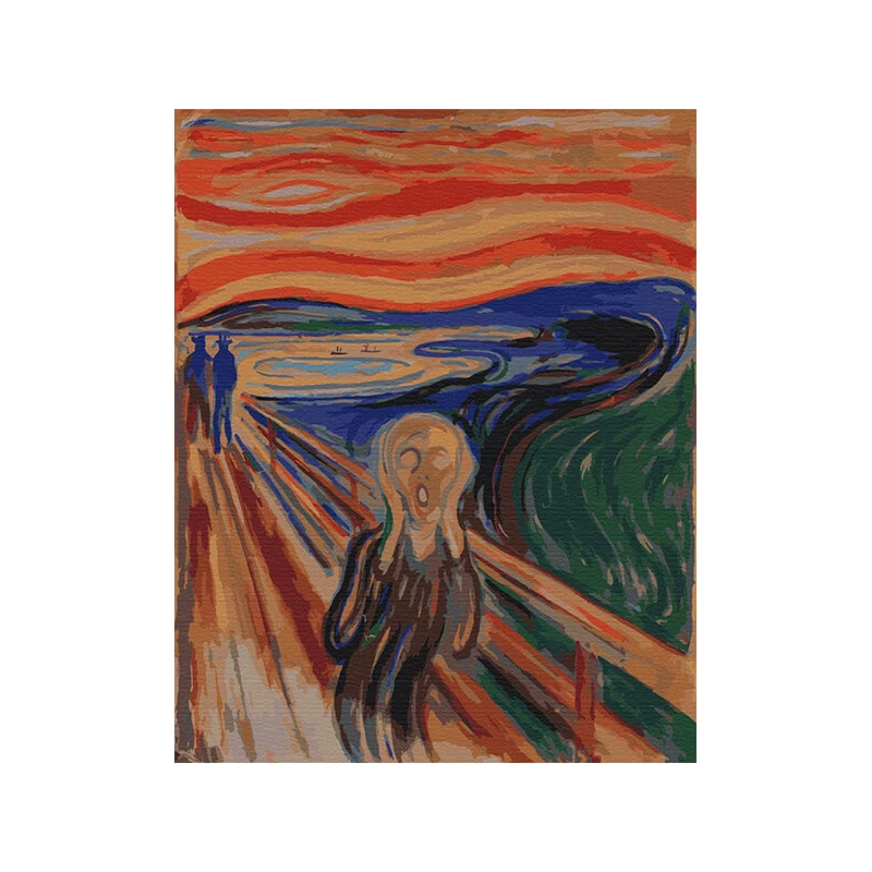 Számozott kifestő készlet, feszített vásznon, 40x50 cm - Edvard Munch: A sikoly