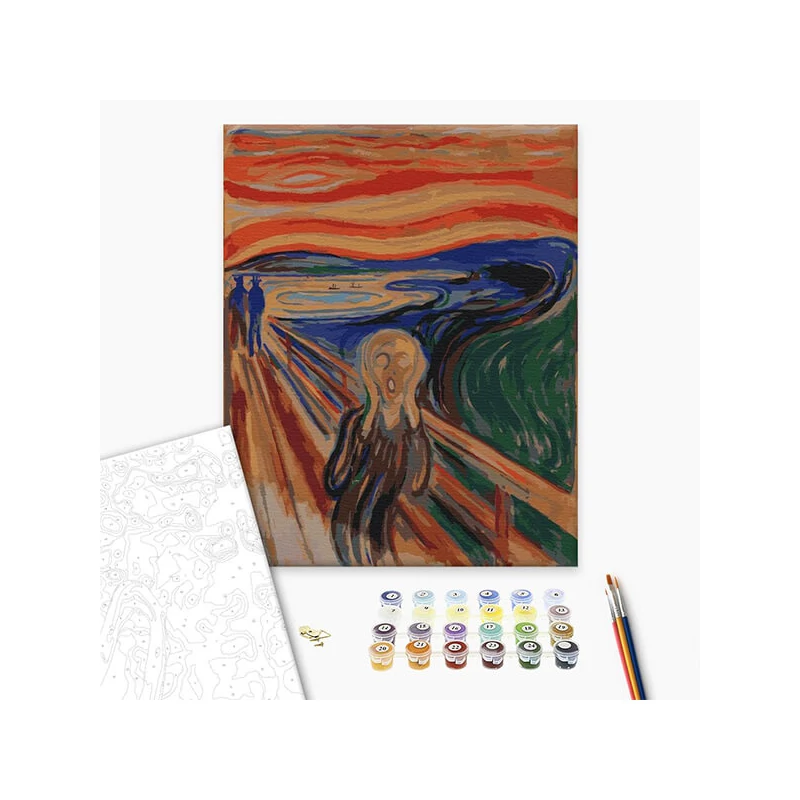 Számozott kifestő készlet, feszített vásznon, 40x50 cm - Edvard Munch: A sikoly