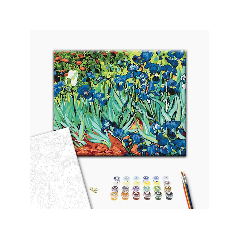 Számozott kifestő készlet, feszített vásznon, 40x50 cm - Van Gogh: Íriszek