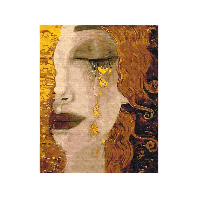 Számozott kifestő készlet, feszített vásznon, 40x50 cm - Anne-Marie Zilberman: Arany könnyek
