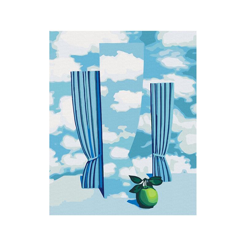 Számozott kifestő készlet, feszített vásznon, 40x50 cm - Rene Magritte: Az ég