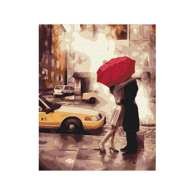 Számozott kifestő készlet, feszített vásznon, 40x50 cm - Szerelem New Yorkban