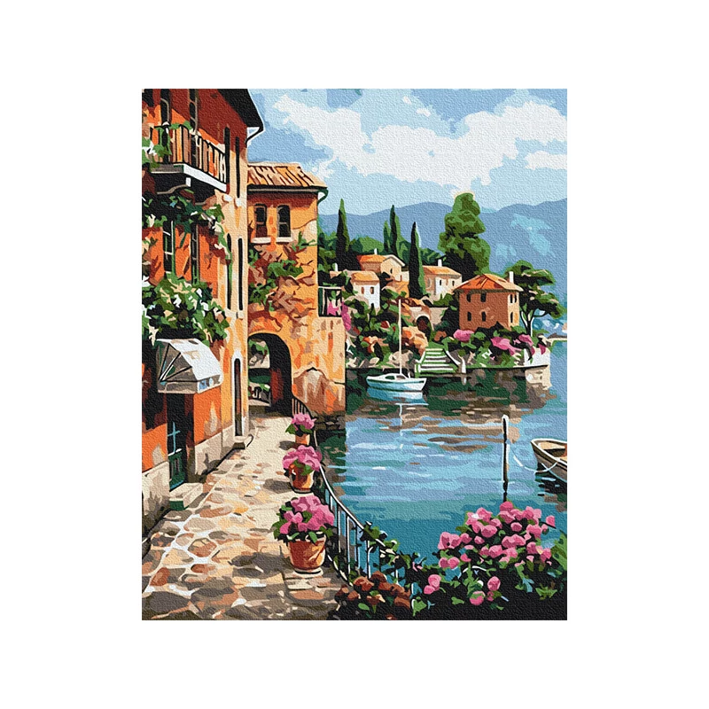Számozott kifestő készlet, feszített vásznon, 40x50 cm - Positano