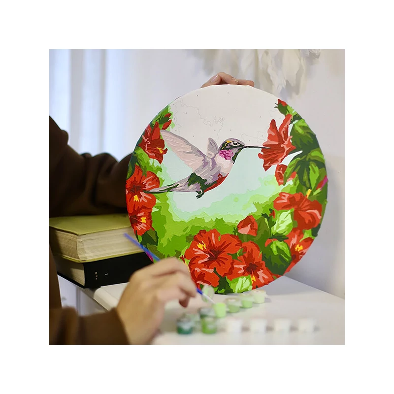 Számozott kifestő készlet, feszített vásznon, 30 cm - Tavaszi ébredés