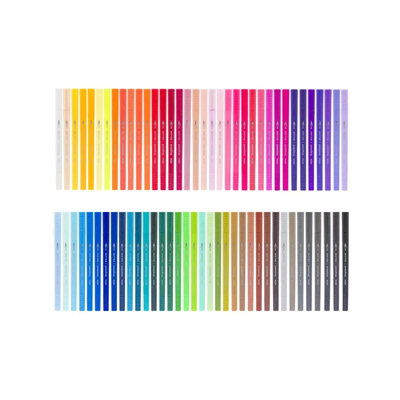 Bruynzeel Fineliner Brush pen kétvégű filctoll készlet - 72 db, fémdobozos