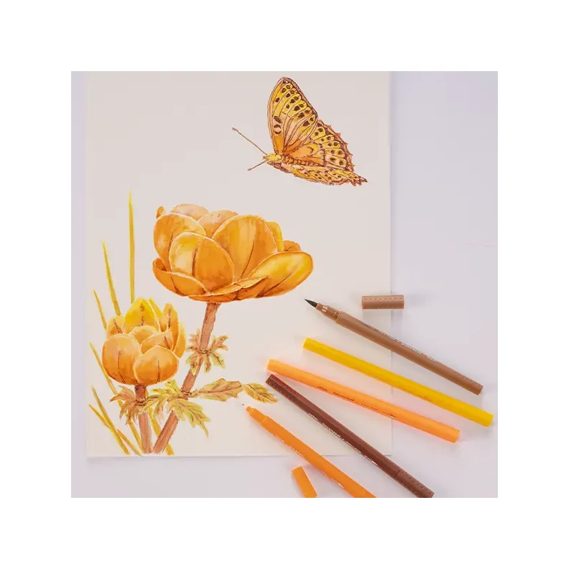 Bruynzeel Fineliner Brush pen kétvégű filctoll készlet - 72 db, fémdobozos