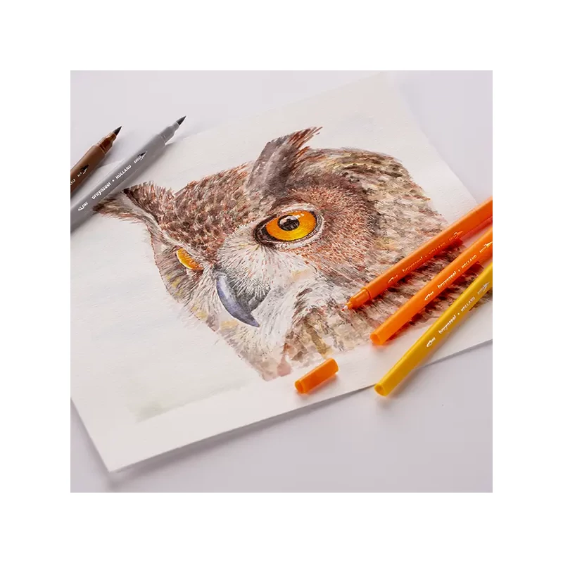 Bruynzeel Fineliner Brush pen kétvégű filctoll készlet - 72 db, fémdobozos