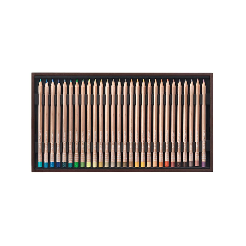 Caran d'Ache Luminance 6901 színesceruza készlet - 76 szín, 80 db + kiegészítők, fadobozos