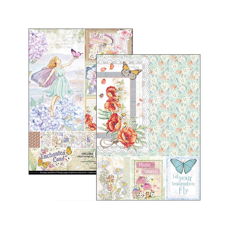 Ciao Bella scrapbook papírkészlet, A4, 9 ív - Elvarázsolt föld Creative Pad