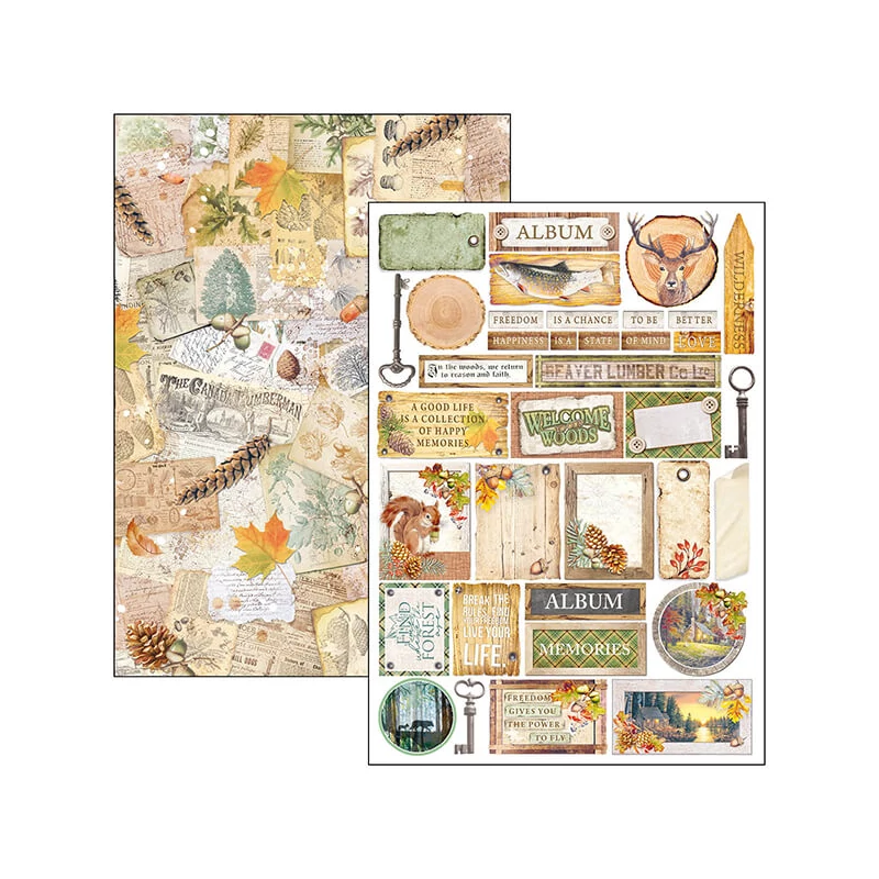Ciao Bella scrapbook papírkészlet, A4, 9 ív - A vadonban Creative Pad