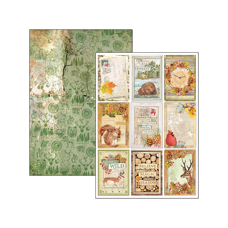 Ciao Bella scrapbook papírkészlet, A4, 9 ív - A vadonban Creative Pad