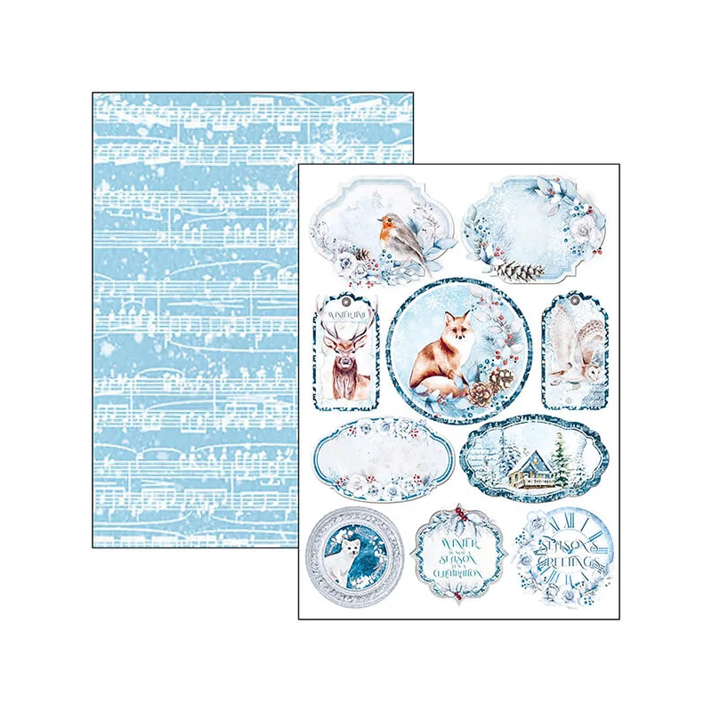 Ciao Bella scrapbook papírkészlet, A4, 9 ív - Téli utazás Creative Pad