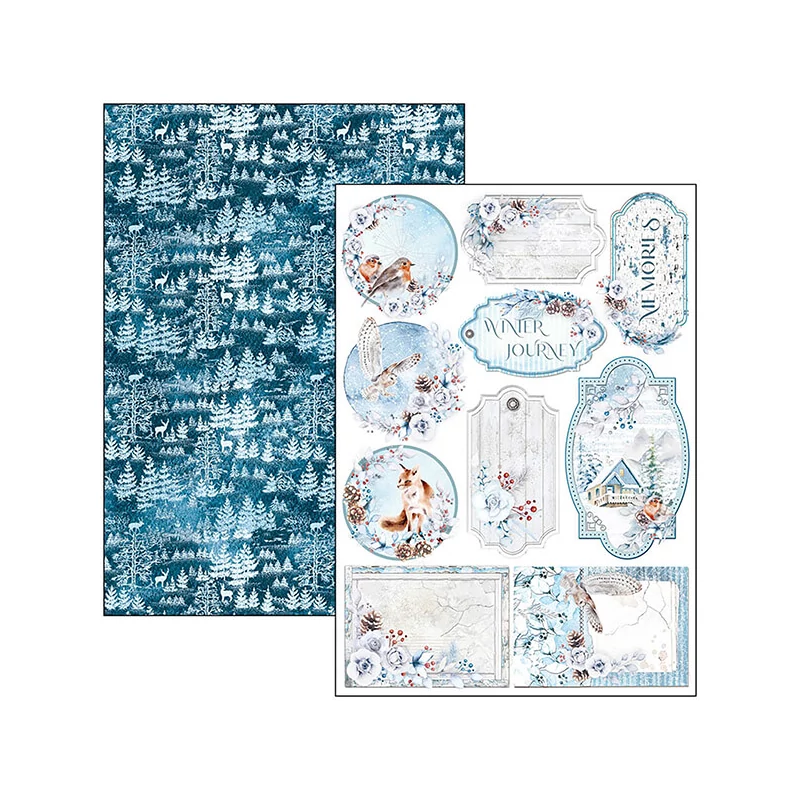 Ciao Bella scrapbook papírkészlet, A4, 9 ív - Téli utazás Creative Pad