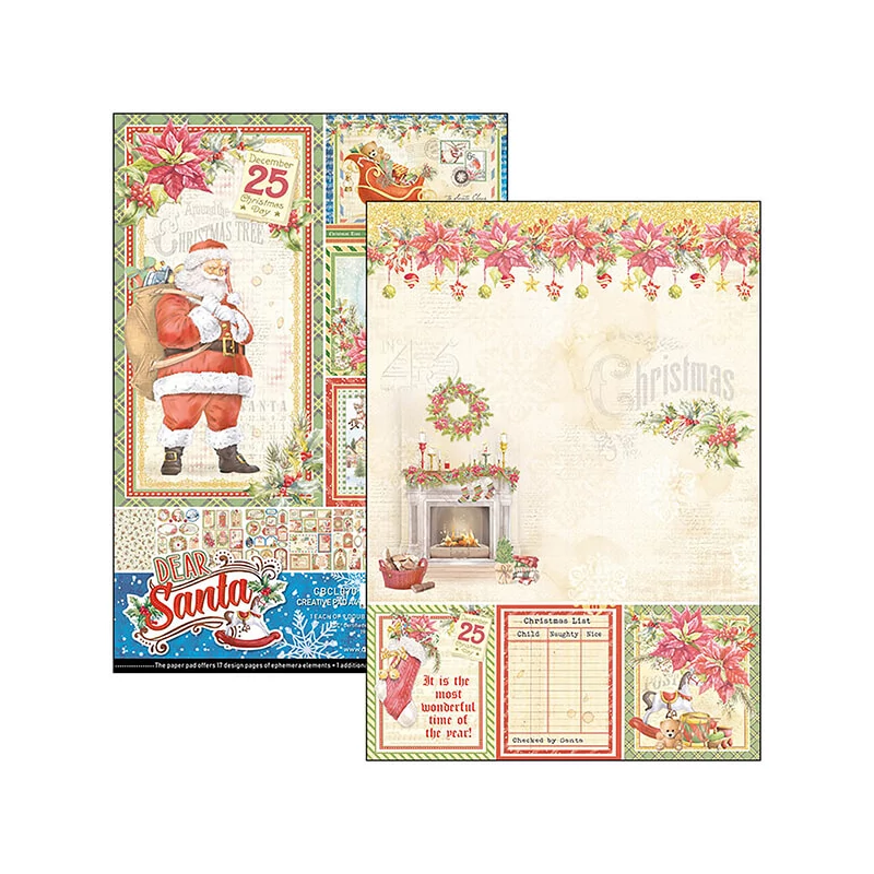 Ciao Bella scrapbook papírkészlet, A4, 9 ív - Kedves Mikulás Creative Pad