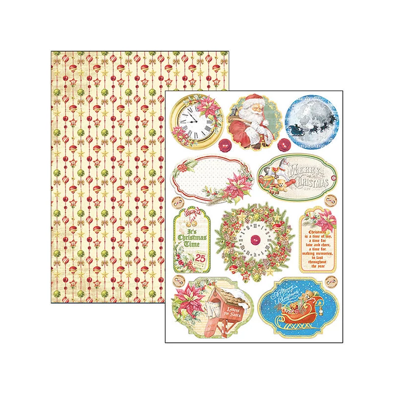 Ciao Bella scrapbook papírkészlet, A4, 9 ív - Kedves Mikulás Creative Pad