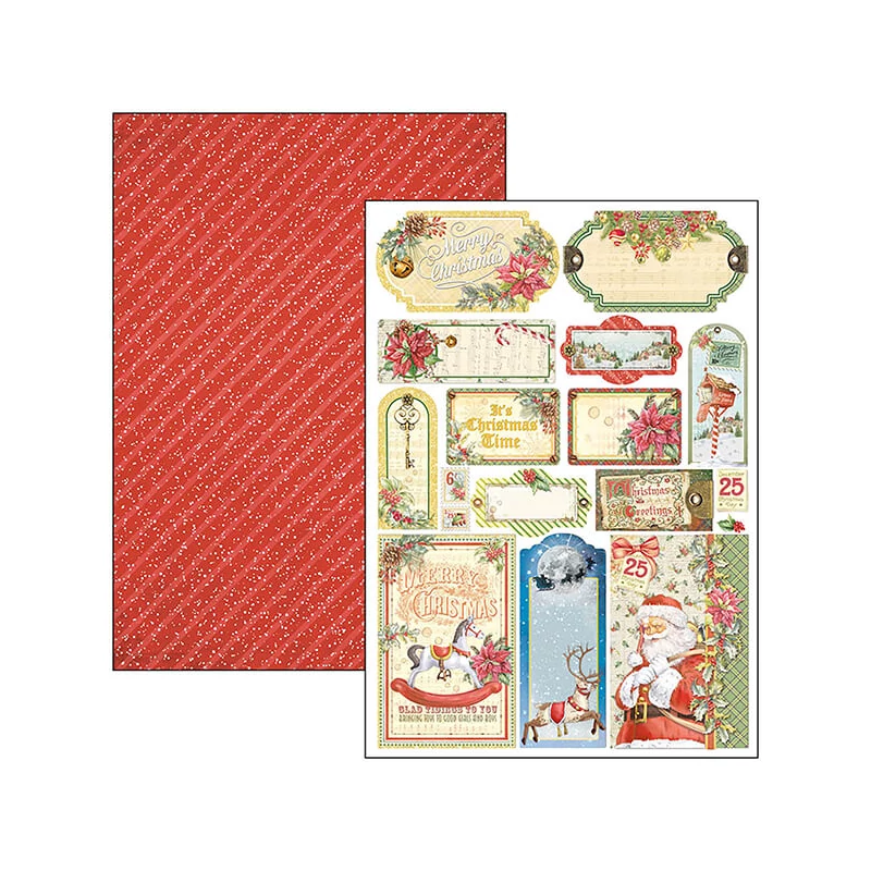 Ciao Bella scrapbook papírkészlet, A4, 9 ív - Kedves Mikulás Creative Pad