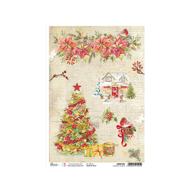 Rizspapír, Piuma, A4 - karácsonyi girland dekorációk
