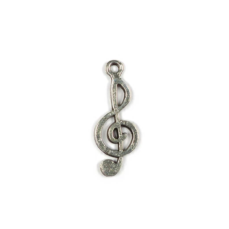 Charm fémdísz, 4 db - violinkulcs