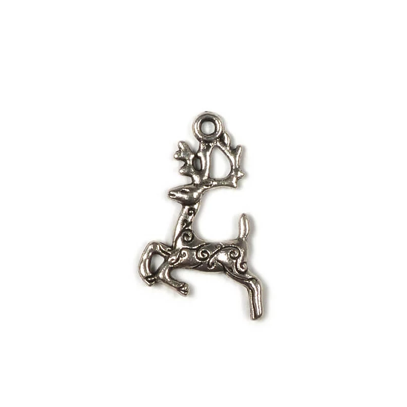 Charm fémdísz, 4 db - szarvas, 3D