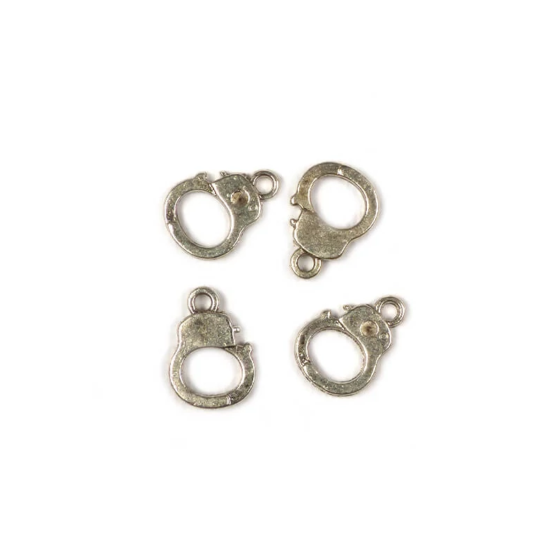 Charm fémdísz, 4 db - bilincs, 3D