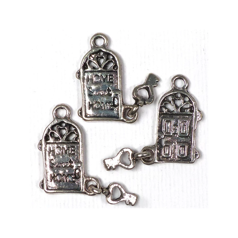 Charm fémdísz, 3 db - édes otthon, 3D