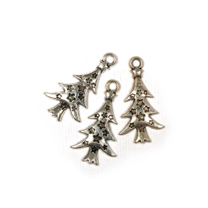 Charm fémdísz, 3 db - karácsonyfa